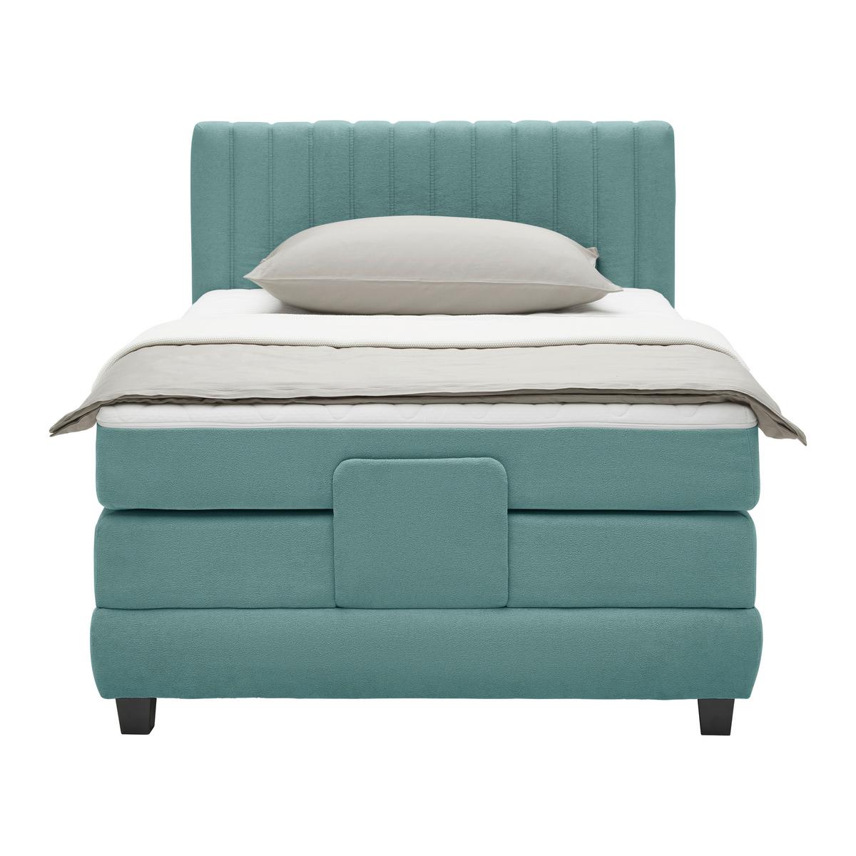 Boxspring Krevet Dixon - tirkizna/crna, Konvencionalno, drvni materijal/drvo (100/200cm) - Premium Living