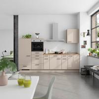 Küchenleerblock Easytouch Low o. Geräte Sandfarben - Sandfarben/Eichefarben, MODERN, Holzwerkstoff/Metall (300cm) - Nobilia