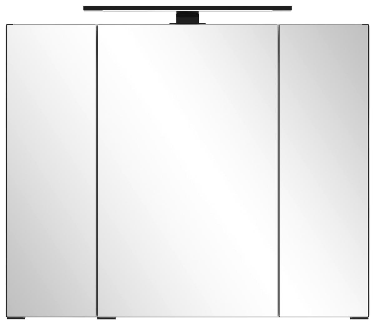 Spiegelschrank Sevilla ca. 80x64 cm Schwarz - Schwarz, MODERN, Glas/Holzwerkstoff (80/64/20cm) - Held