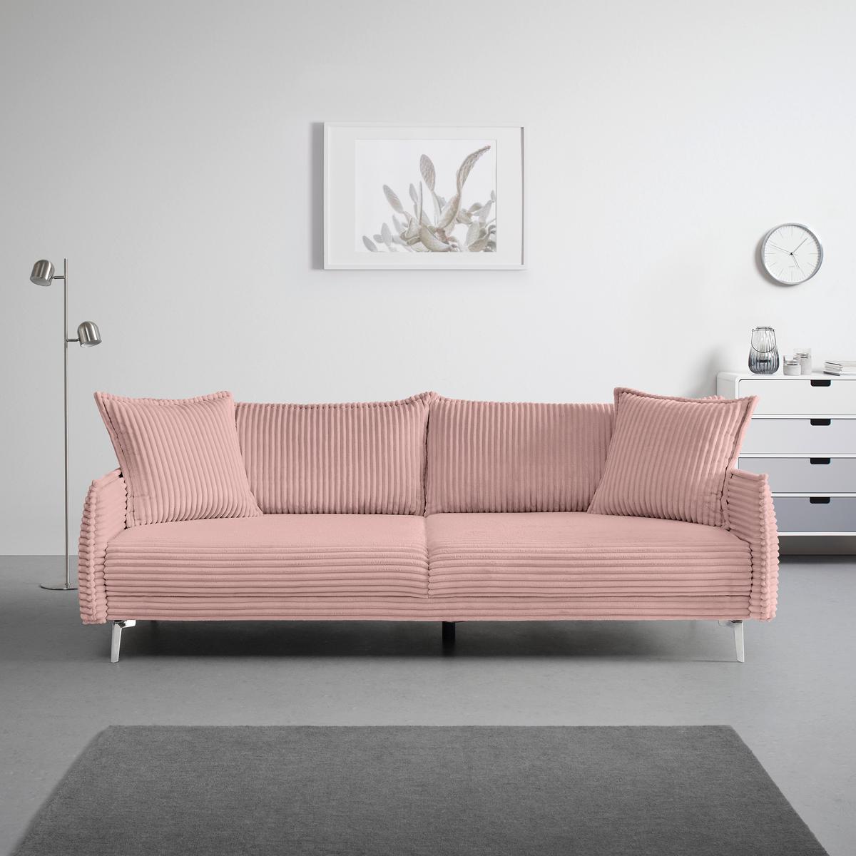 Mega Sofa Kiss - boje kroma/prljavo ružičasta, Moderno, drvo/metal (241/90/117cm) - Mömax
