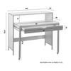 SKRIVBORD LENNY - svart/ekfärgad, Modern, metall/trämaterial (100/40/75.5-93.5cm) - Bessagi Home