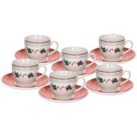 Set Skodelic Za Kavo Iris Xmas Joy - rdeča/bela, Trendi, keramika (18/37/9cm) - Tognana