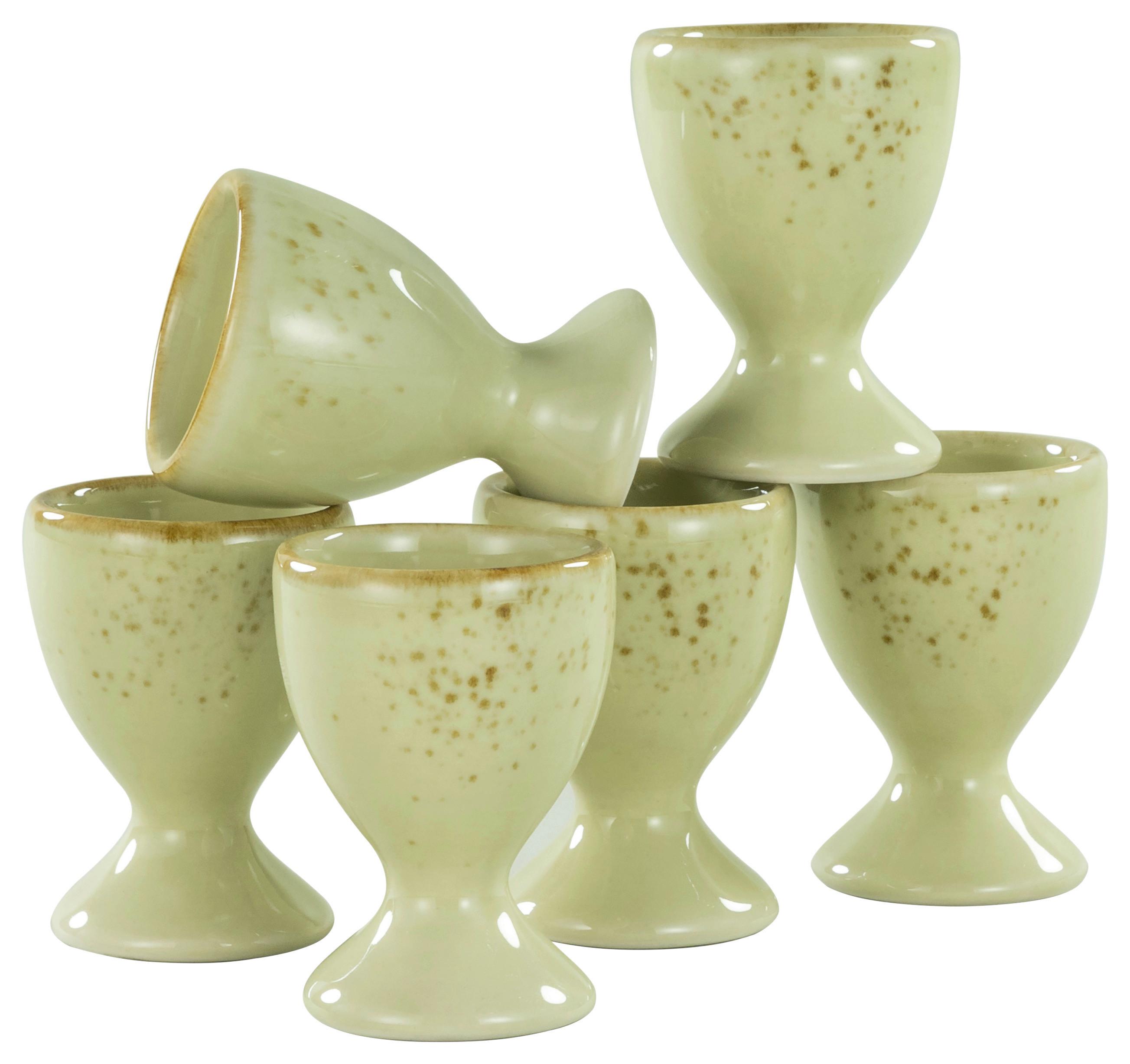 Set Postavkov Za Jajca Earth, 6-Delni - žajbljevo zelena, Trend, keramika (5,5cm) - Creatable