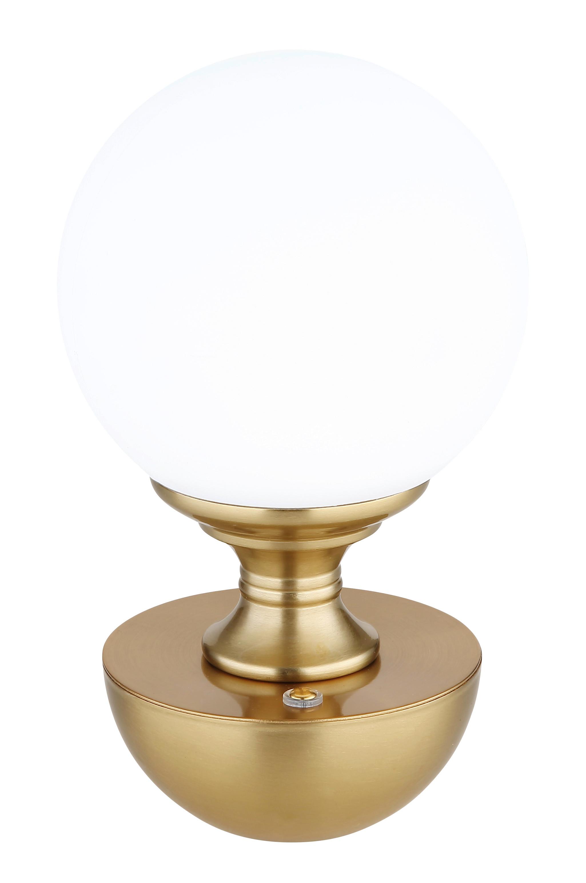 LED-Tischleuchte Tabina Messingfarben max. 2,5 Watt - Weiss/Messingfarben, Konventionell, Kunststoff/Metall (12/21cm) - Globo