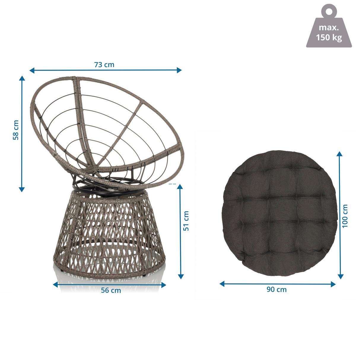 Vrtni Sedež Weavora, Siva - siva, Moderno, kovina/les (78/92/73cm) - MID.YOU