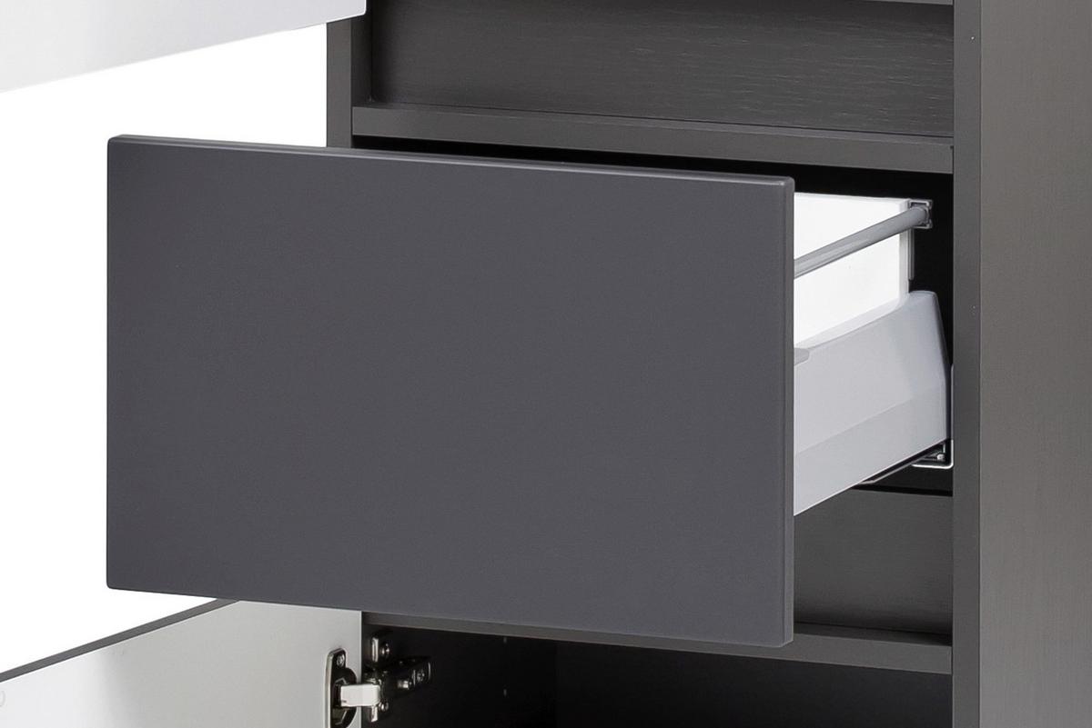 Hochschrank Kopenhagen B: 40 cm Graphitfarben - Silberfarben/Grau, KONVENTIONELL, Holzwerkstoff/Kunststoff (40/180/35cm) - Held