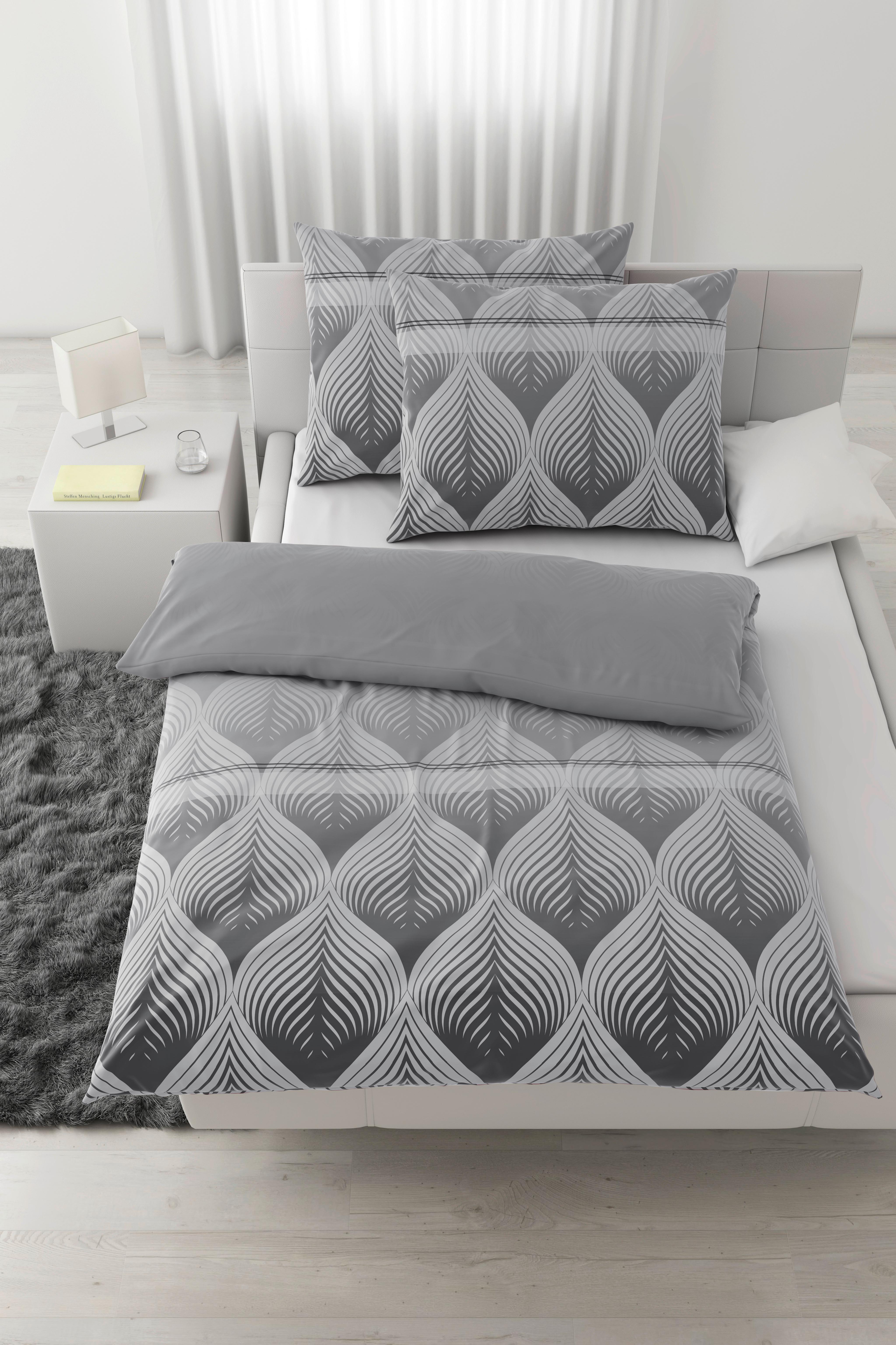 Bettwäsche Domps XL Grau ca. 200x220cm - Grau, MODERN, Textil (200/220cm) - Modern Living