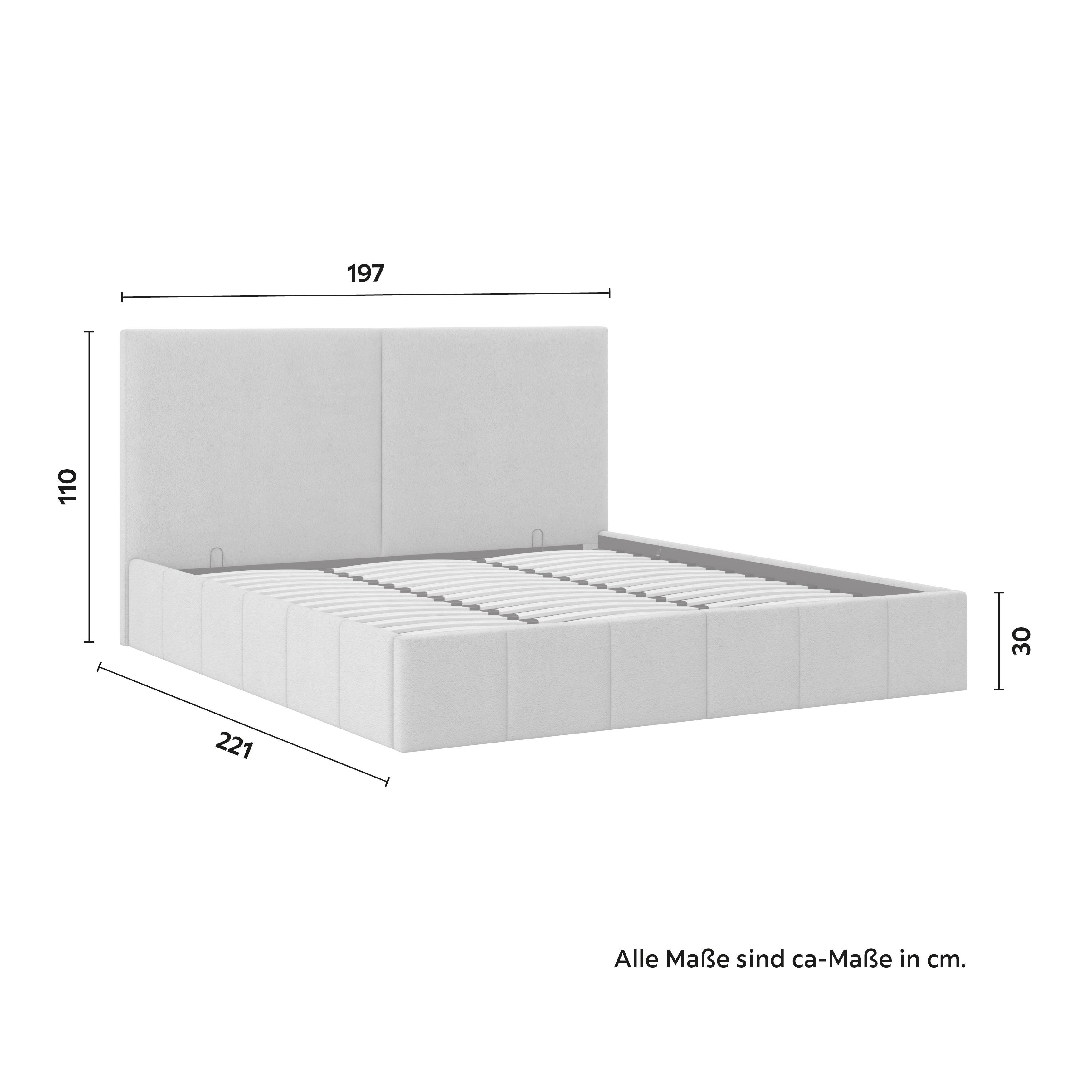 STOPPAD SÄNG MILA - svart/taupe, Modern, metall/trämaterial (180/200cm) - Bessagi Home