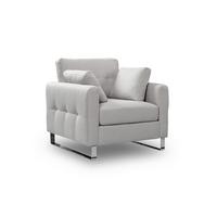 1,5-Sitzer-Sofa Hera Hellgrau - Chromfarben/Hellgrau, Basics, Holz/Textil (93/92cm) - MID.YOU
