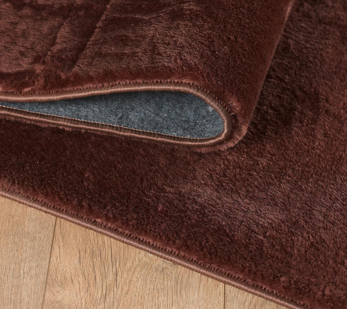 Hochflorteppich Catwalk Braun Ø ca. 120cm - Braun, Basics, Textil (120/120cm) - Novel