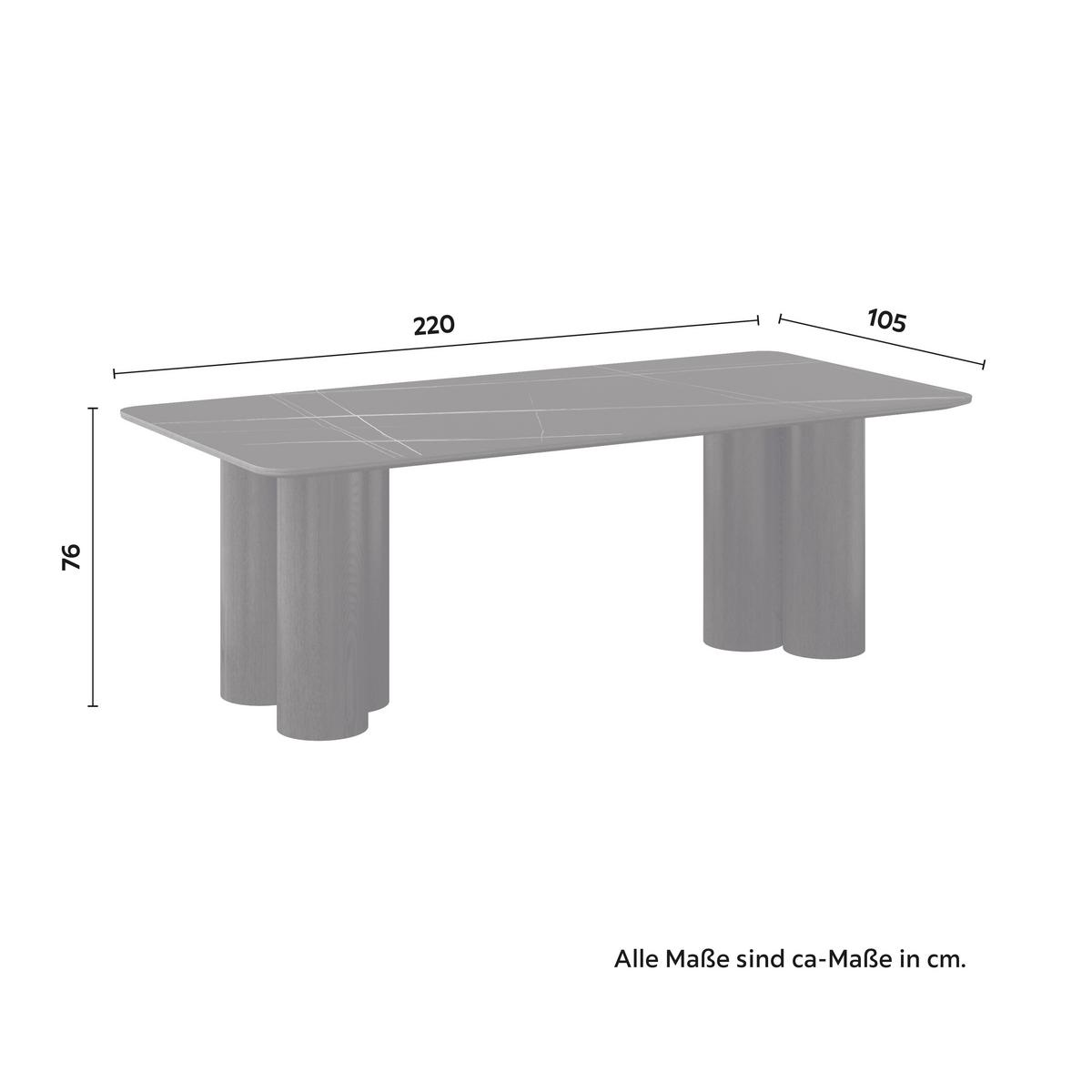 Étkezőasztal Kiano - fekete, Modern, faalapú anyag/fa (220/76/105cm) - Bessagi Home