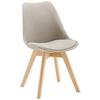 Stuhl Rocksi Hellgrau Webstoff Echtholz Beine - Buchefarben/Hellgrau, MODERN, Holz/Kunststoff (43/82,5/43cm) - Bessagi Home