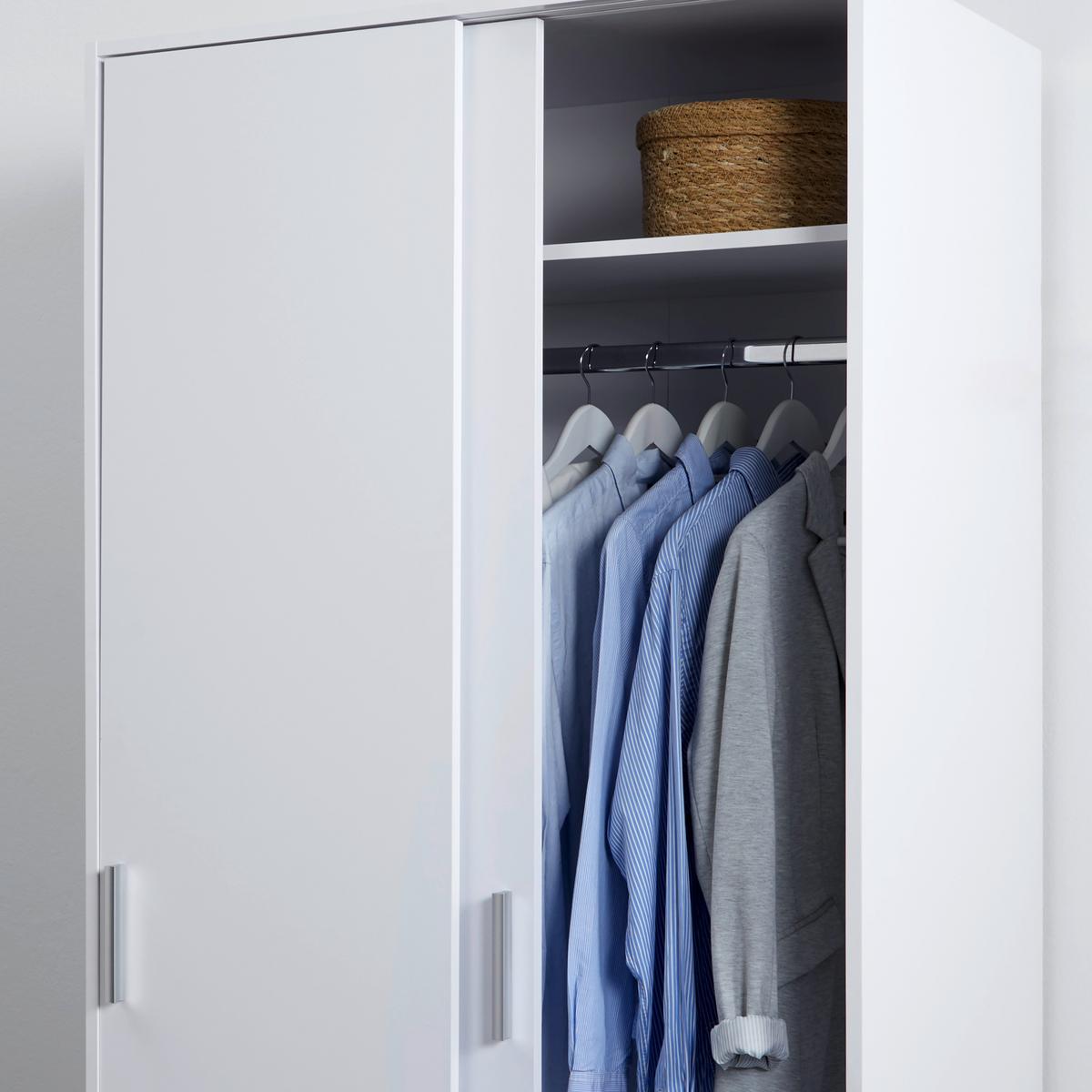 Schiebetürenschrank in Weiss - Chromfarben/Weiss, Konventionell, Holzwerkstoff/Kunststoff (90/205/60cm) - Mömax