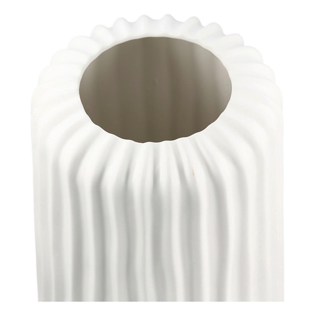 Vase Fjord Weiß - Weiß, Basics, Keramik (16/46/16cm)