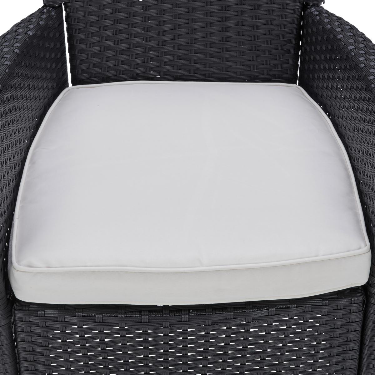 Vrtna Garnitura Mailand, Črna, Krem, 7-Delni Set - črna/krem barve, Moderno, kovina/umetna masa (150/75/90cm) - Beldano