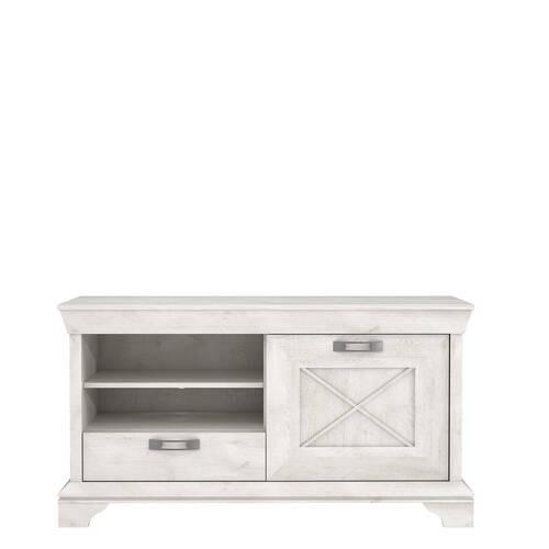 Tv Komoda Kashmir - bijela/srebrne boje, Konvencionalno, drvni materijal/metal (122,7/66,6/48,2cm) - Premium Living
