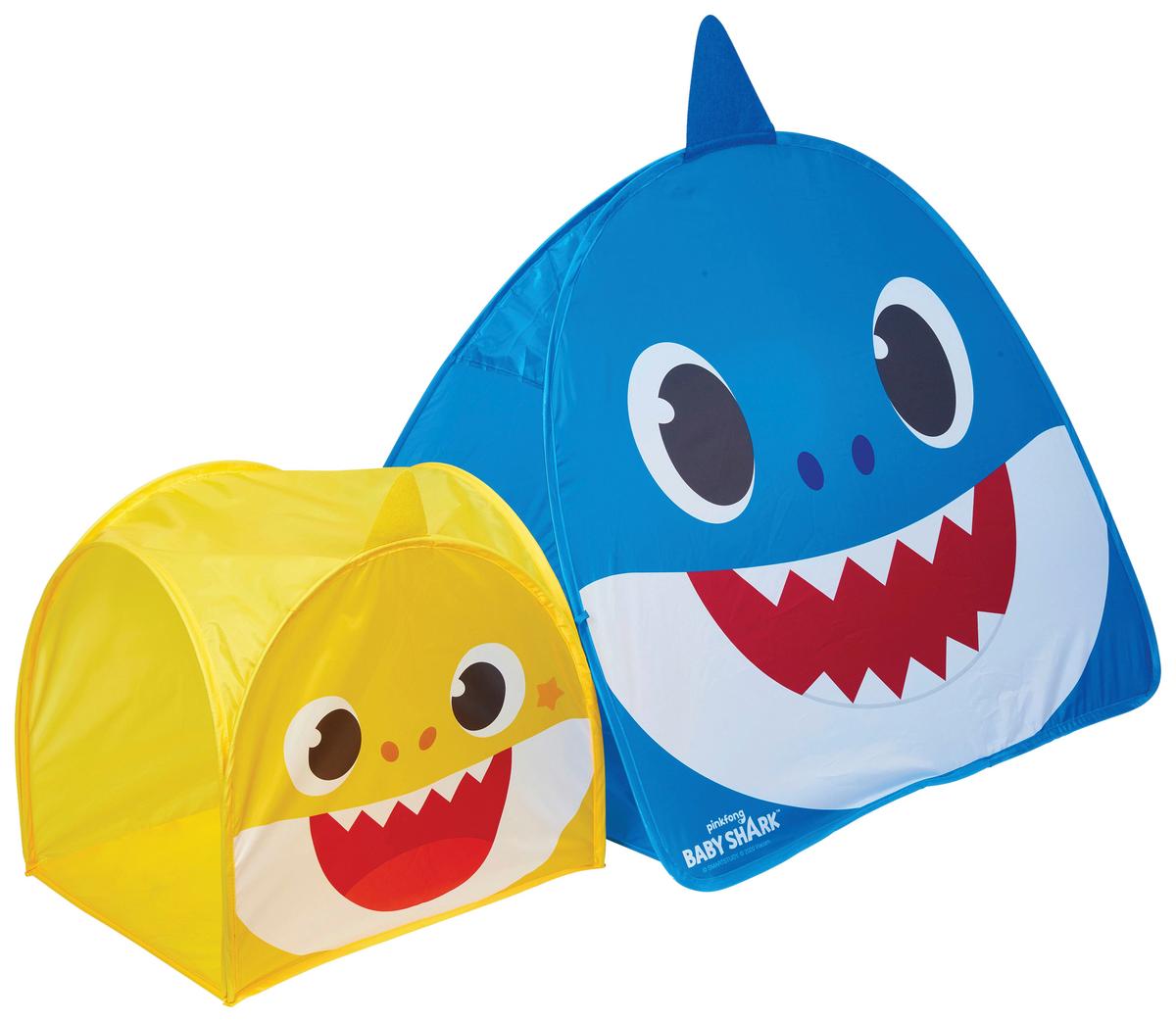 NAMIOT DO ZABAWY BABY SHARK SPIELZELT & TUNNEL - niebieski/różnokolorowy, Konventionell, metal/tkanina (68/138/84cm)