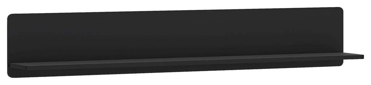 Stenska Polica Norica, Črna - črna, Trend, leseni material (140/24/21,6cm)