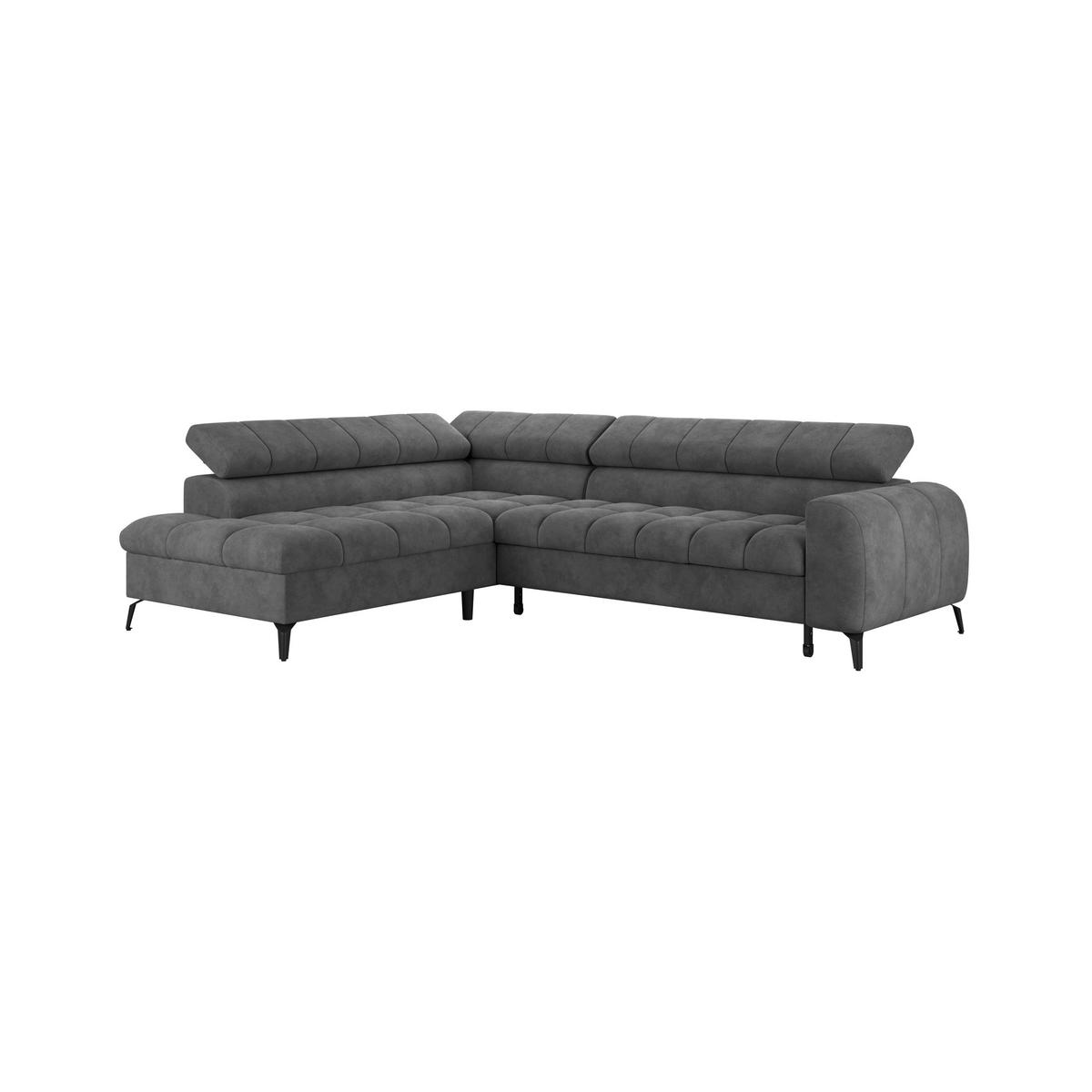 Kutna Garnitura Volf - tamno siva/crna, Trend, tekstil/metal (203/261cm)