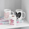 Kaffeebecher Unicorn in Weiß, ca. 350ml - Rosa/Weiß, LIFESTYLE, Keramik (8/11cm) - MODERN LIVING