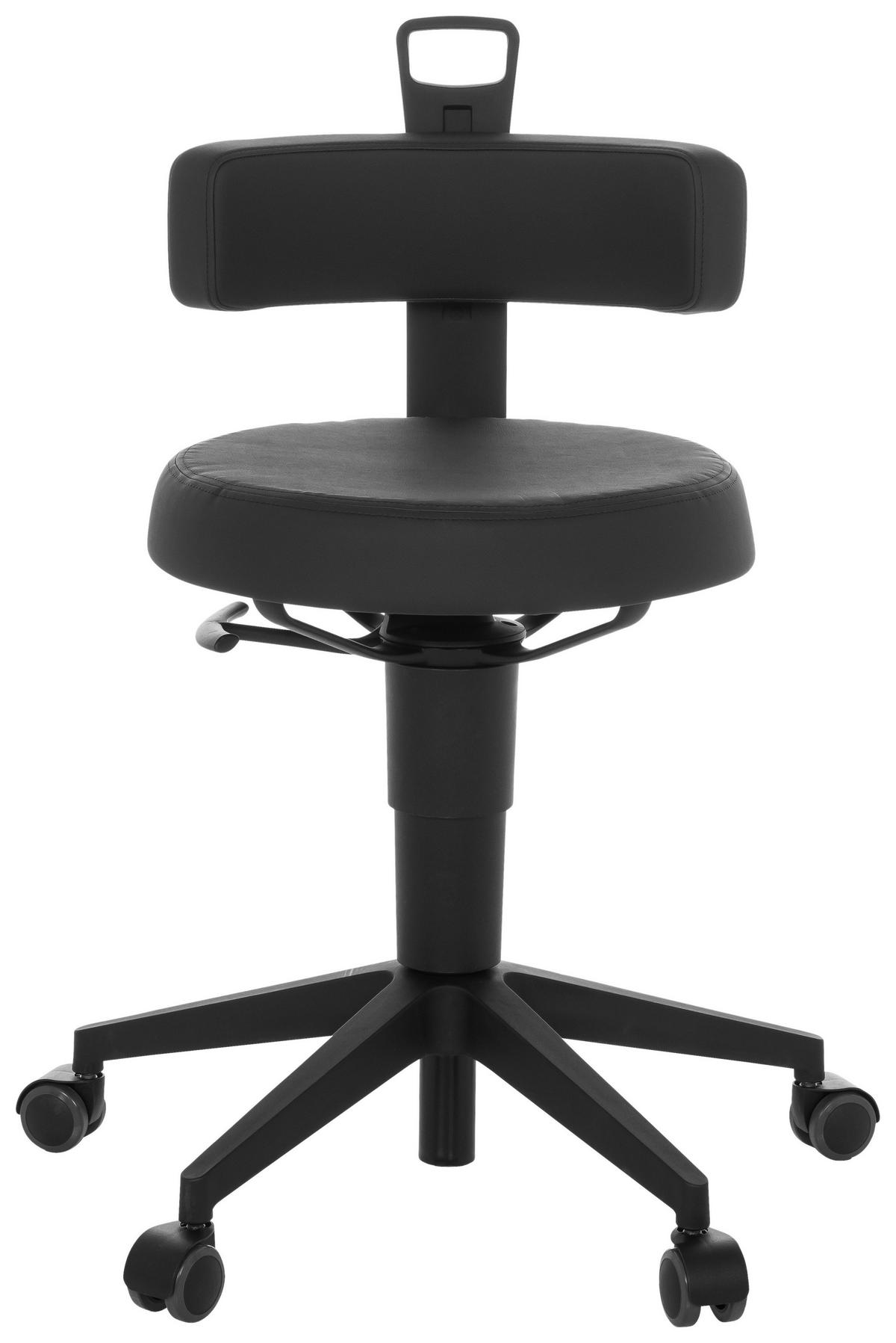 Pisarniški Stolček Top Work Flex Pu, Črna - črna, Basics, umetna masa/usnje (40/74-86/46cm) - MID.YOU