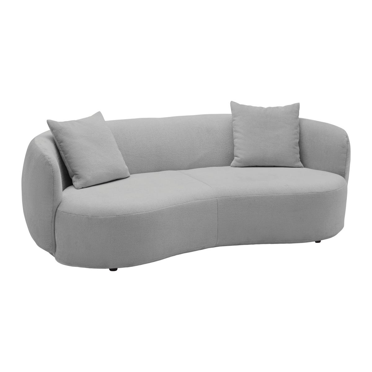 Bigofa Leonas Hellgrau - Hellgrau/Schwarz, MODERN, Kunststoff/Textil (235/72/110cm) - Premium Living