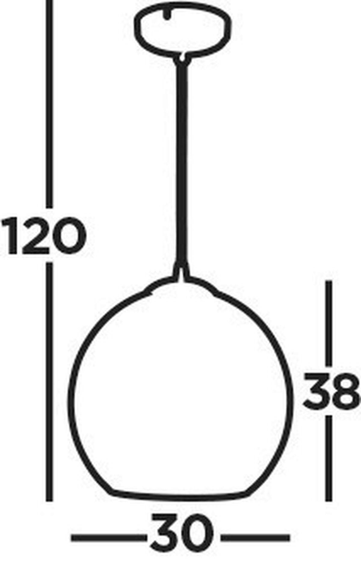 Függőlámpa Balls 1632sm - krómszínű, Design, üveg/fém (30/120cm)