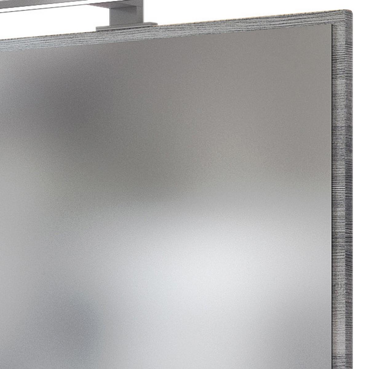 Badezimmerspiegel in Grau mit LED 'Arezzo' - Silbereichenfarben, Basics, Glas/Holzwerkstoff (60/64/2,5cm) - Held
