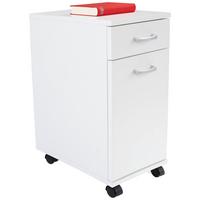 Görgős Konténer Fehér Szín Rimini - alumíniumszínű/fehér, Modern, műanyag/faalapú anyag (33/59,5/38cm)