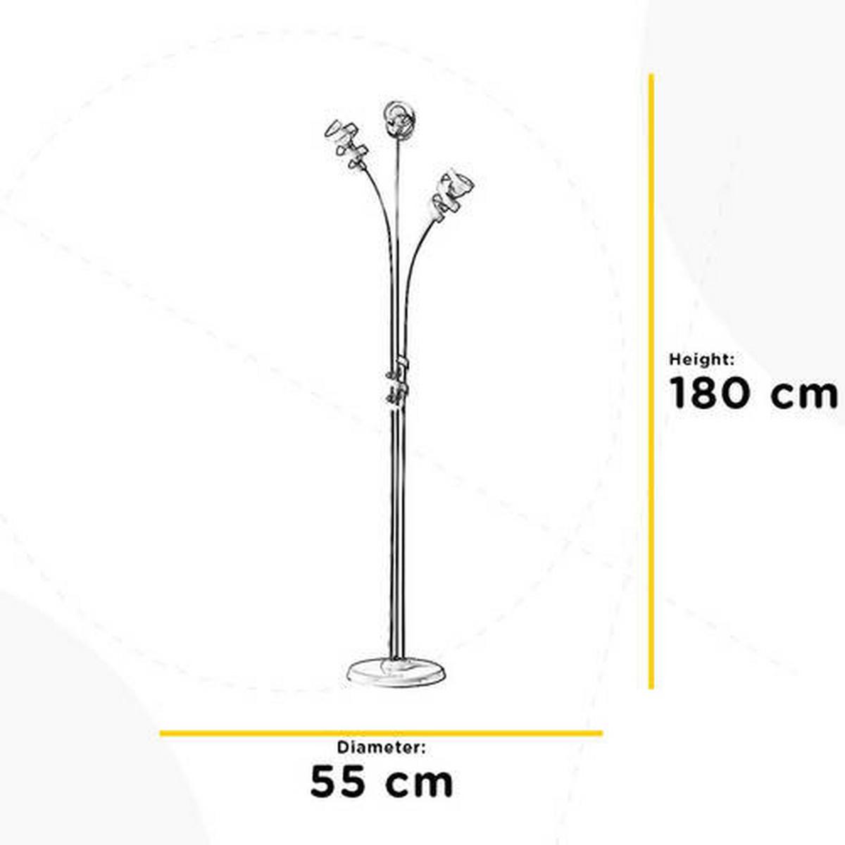 Stehleuchte Zoe Weiß max. 6 Watt - Weiß, Design, Metall (55/190cm)