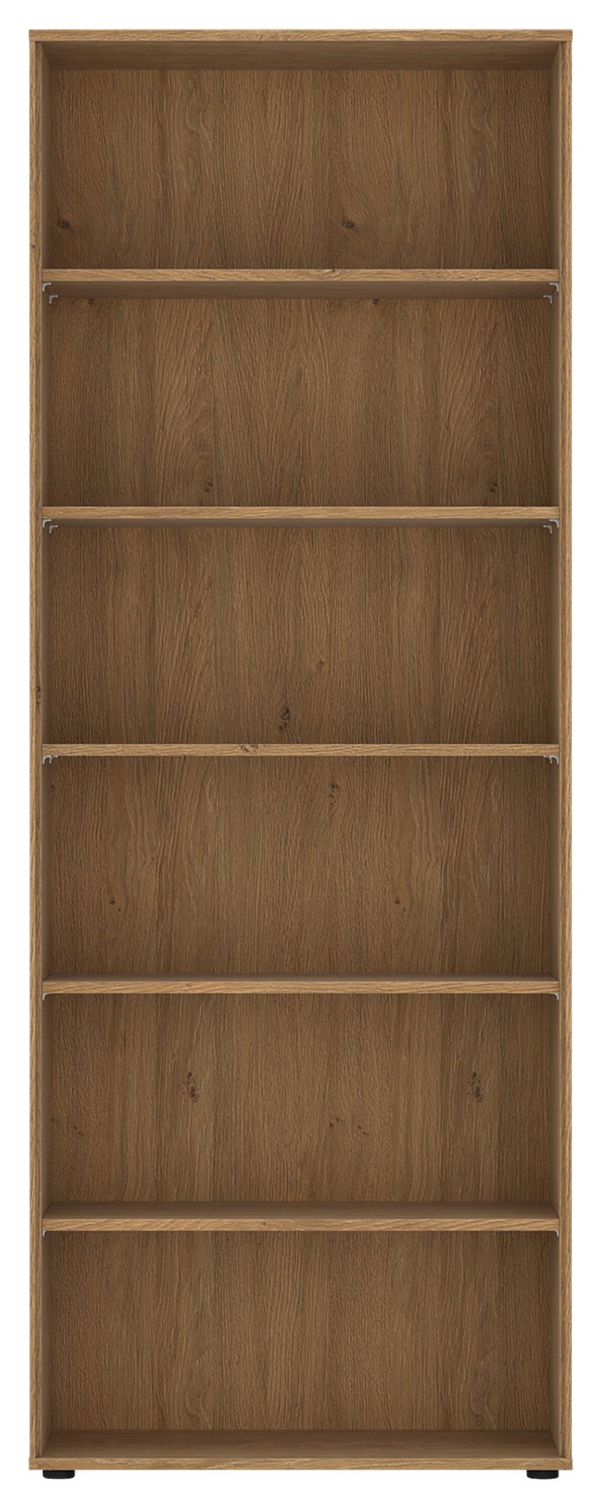 Polica Calzado - boje hrasta/crna, Moderno, drvni materijal/plastika (75/200/35cm) - Modern Living