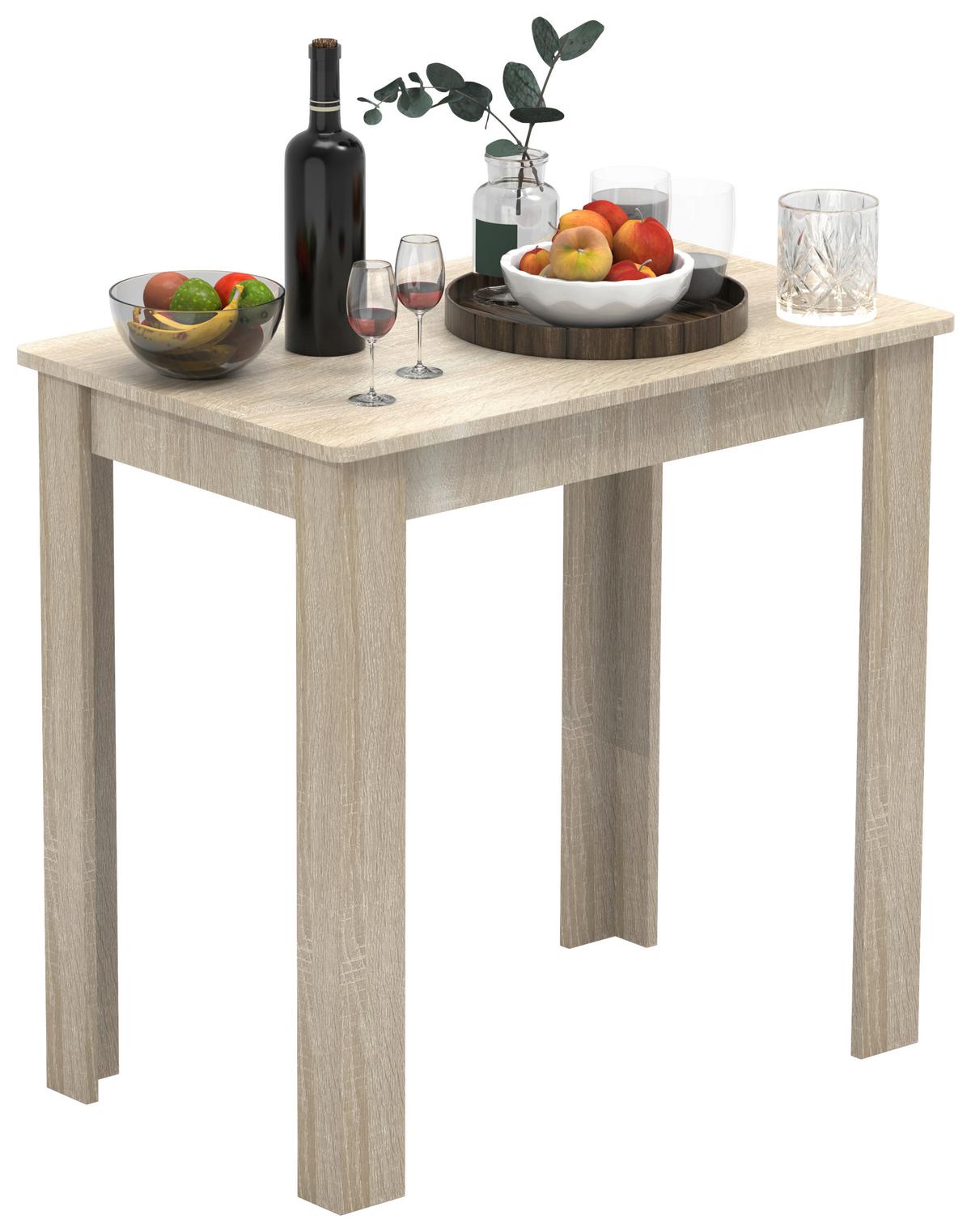 Jedilna Miza Esal, Hrast - bela/hrast sonoma, Moderno, leseni material (80/76/50cm) - MID.YOU
