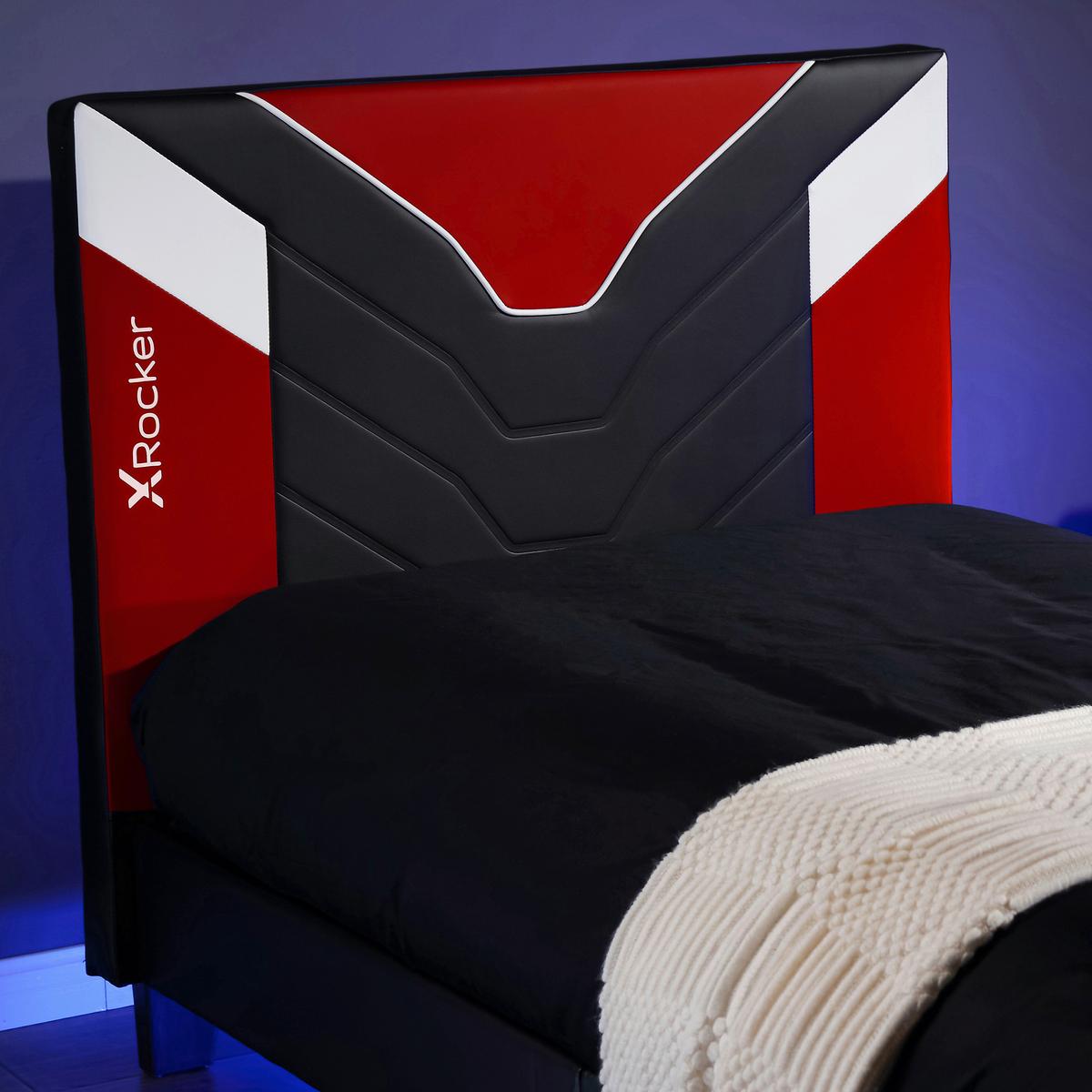 Gamingbett Cerberus 90x190 cm Schwarz/Weiß/Rot - Rot/Schwarz, MODERN, Holzwerkstoff/Kunststoff (90/190cm) - X Rocker