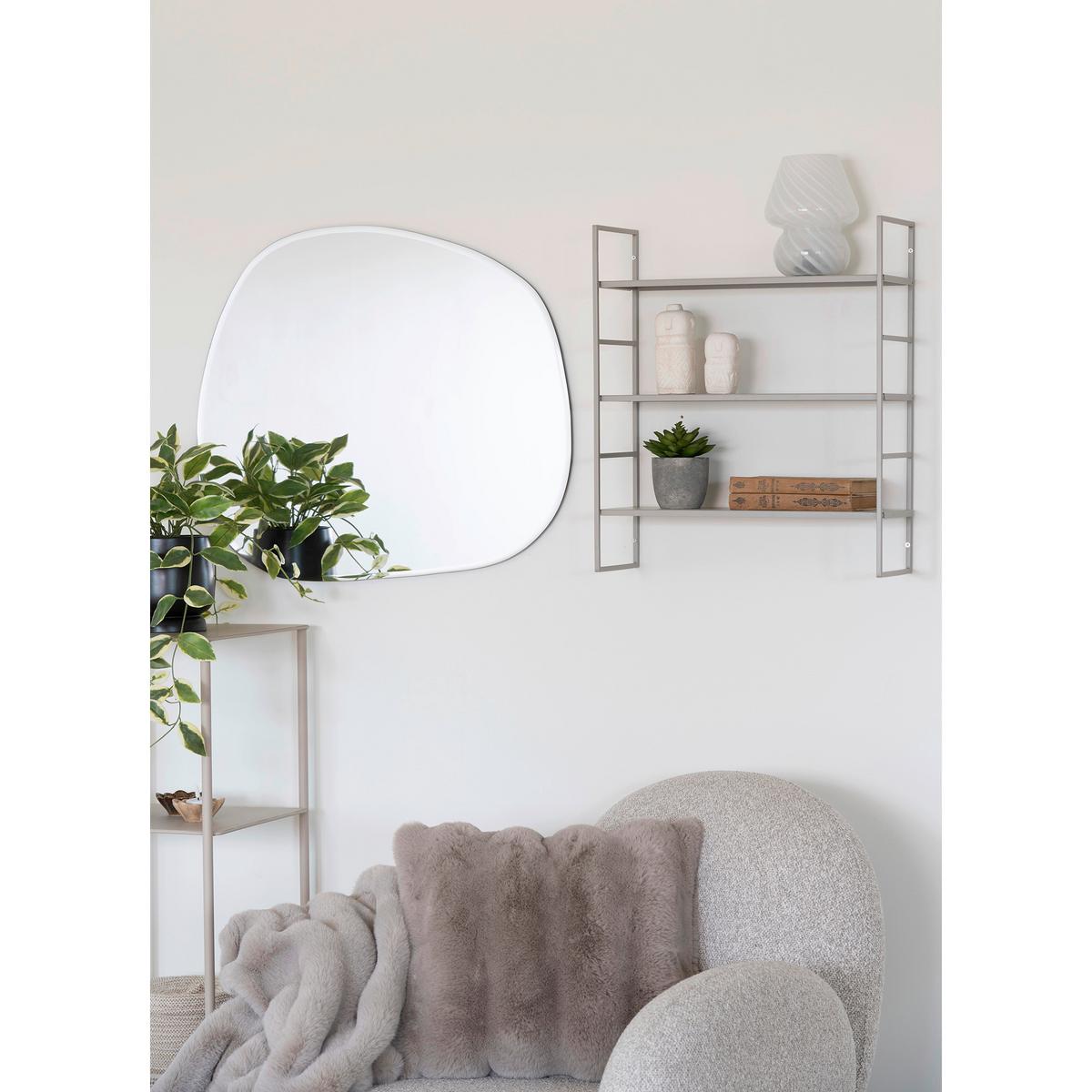 Wandregal Beja Shelves Grau - Grau, Design, Metall (48/55/17cm)