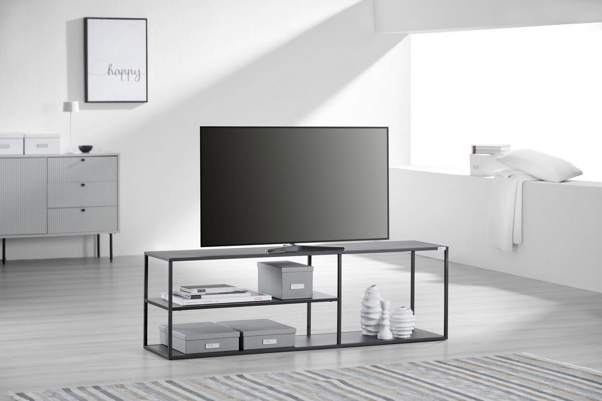 SZAFKA RTV NILS - czarny, Trend, metal (140/45/35cm) - Carryhome