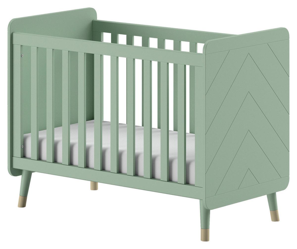 Gitterbett Billy ca. 60x120 Olive Grün - Grün, MODERN, Holzwerkstoff (60/120cm) - Vipack