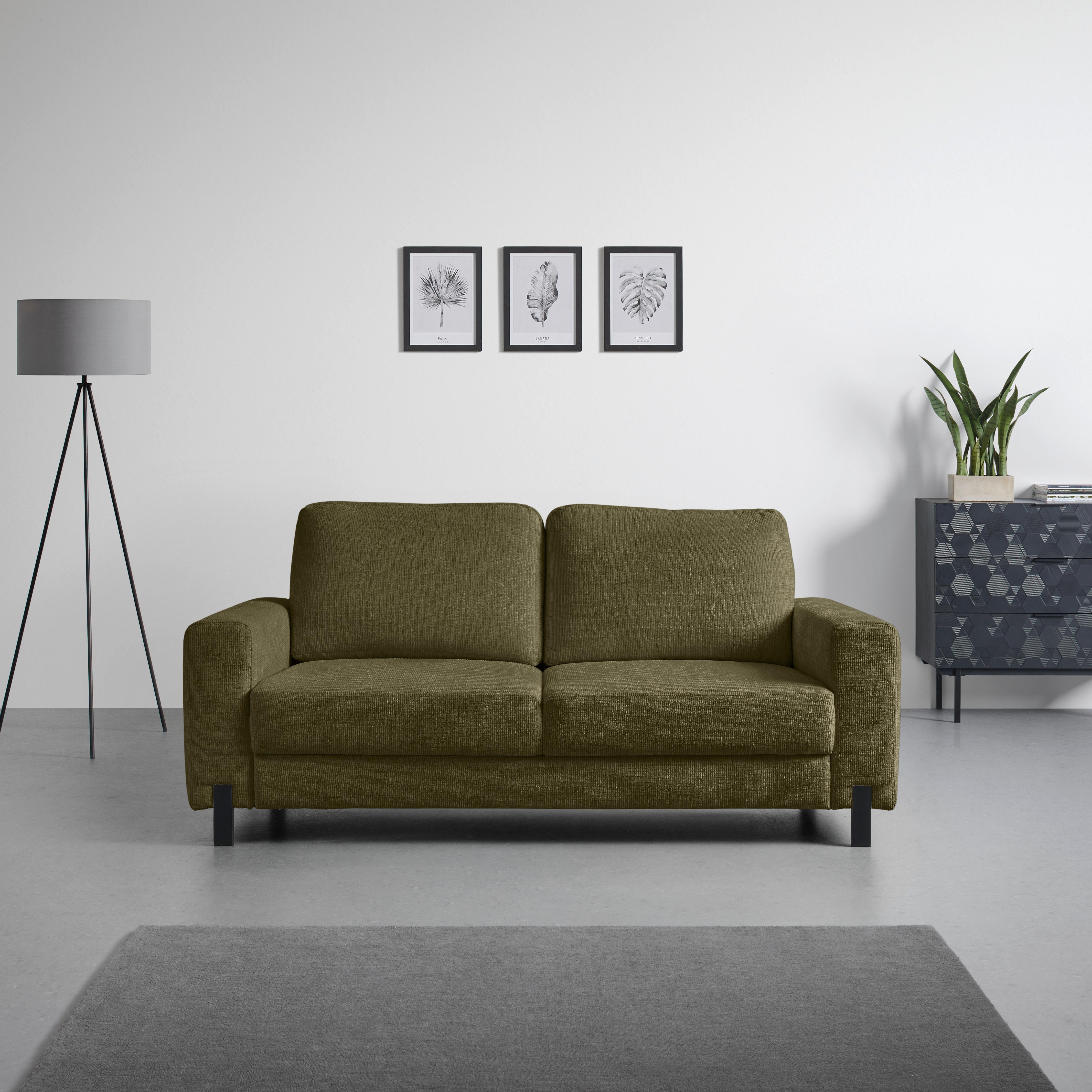 2-Sitzer-Sofa Piega Grün - Schwarz/Grün, MODERN, Textil/Metall (189/66-87/96cm) - Mömax