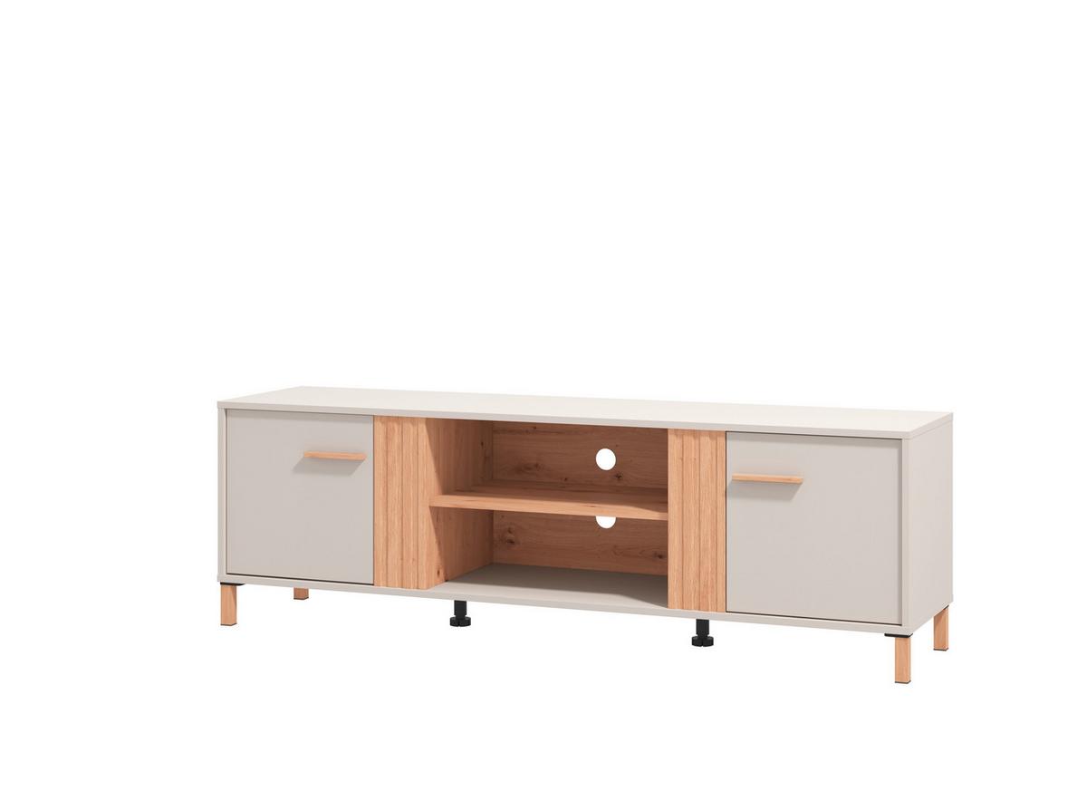 Tv Elem Belfort - tölgyfa/fehér, Modern, faalapú anyag (163,5/52/40cm)