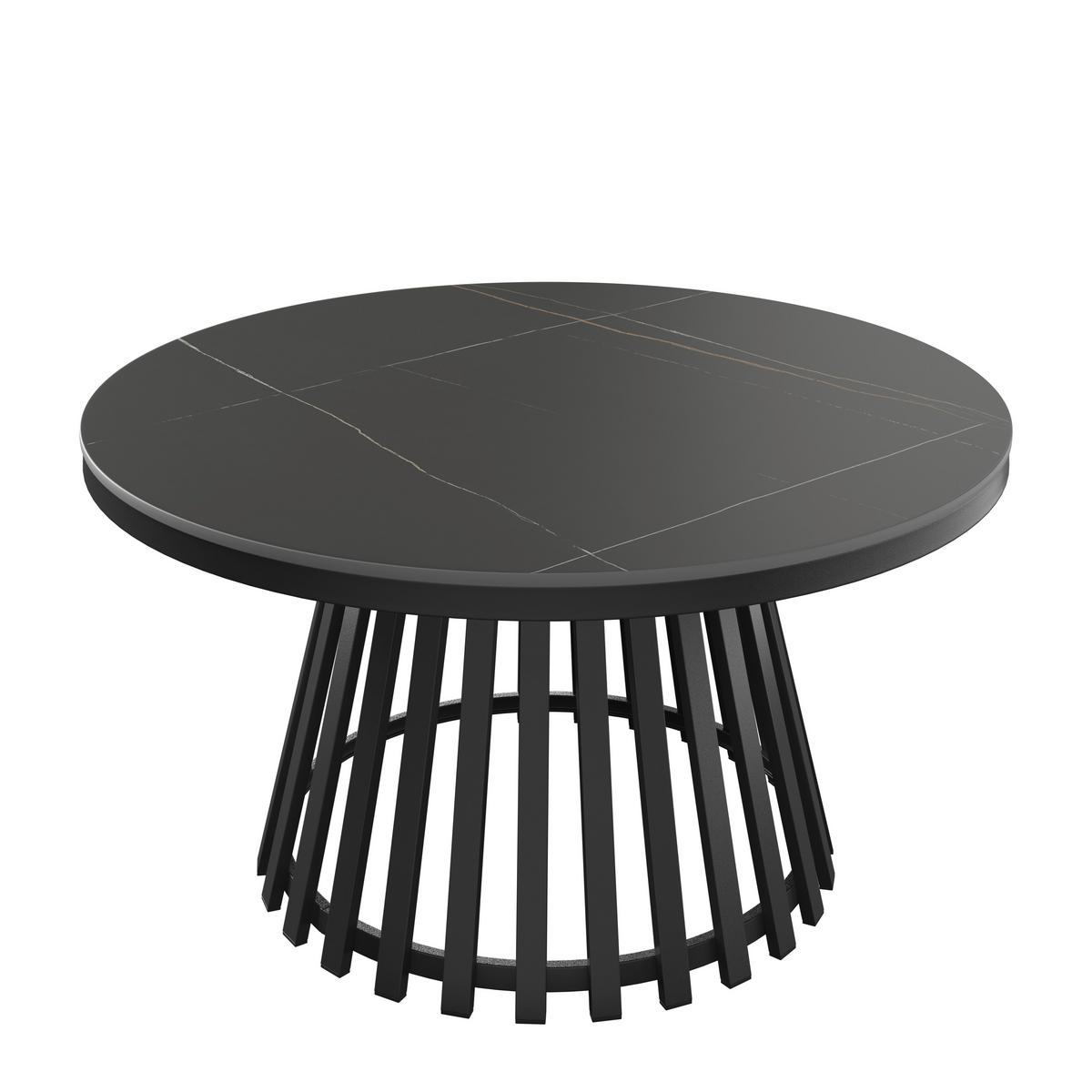 Couchtisch Pela Schwarz MDF - Schwarz, MODERN, Holzwerkstoff/Stein (90/90/45cm) - Bessagi Home