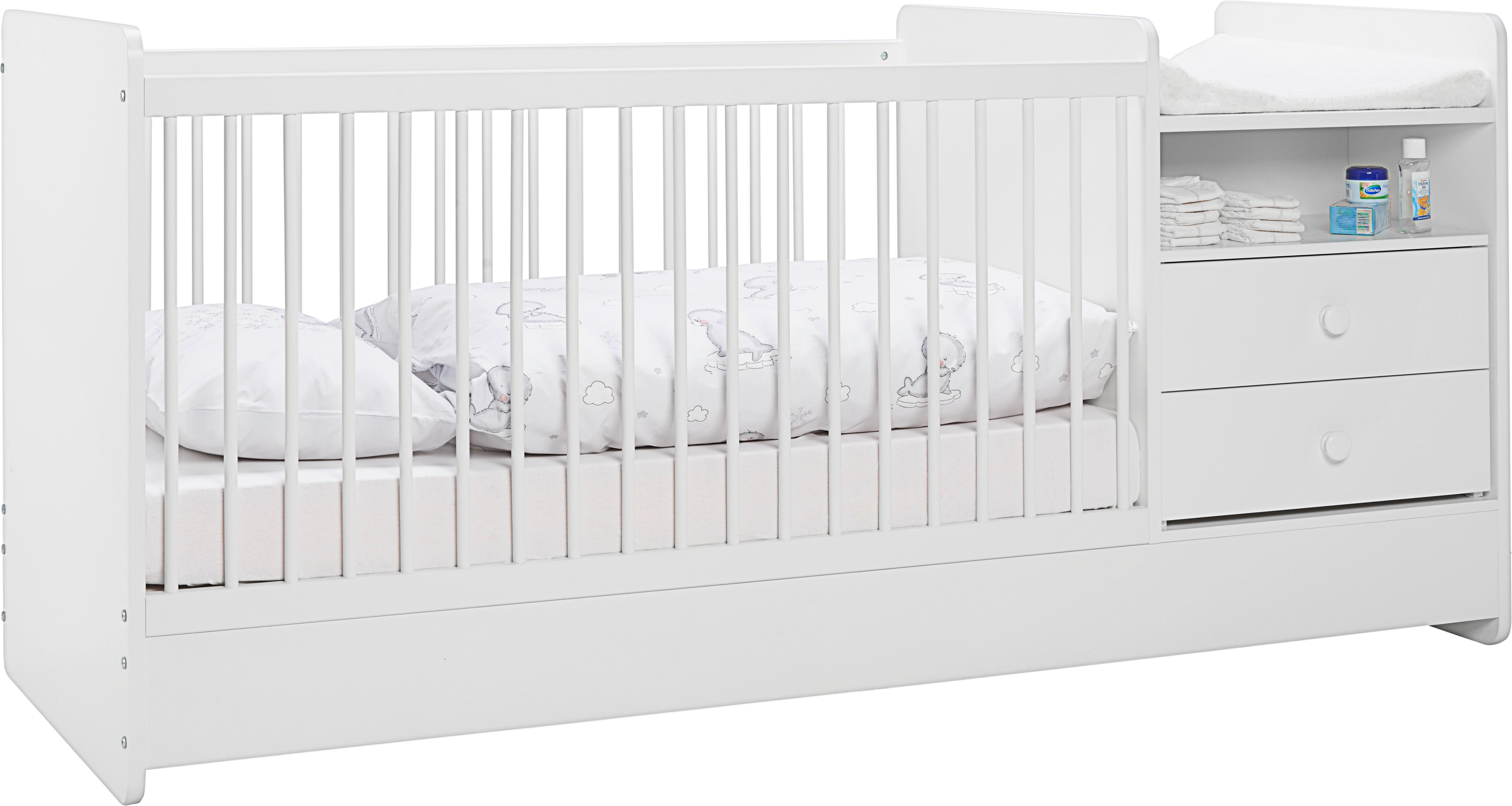 Gitterbett in Weiss ca. 70x140cm - Weiss, Modern, Holzwerkstoff (204,4/95/75cm) - Premium Living