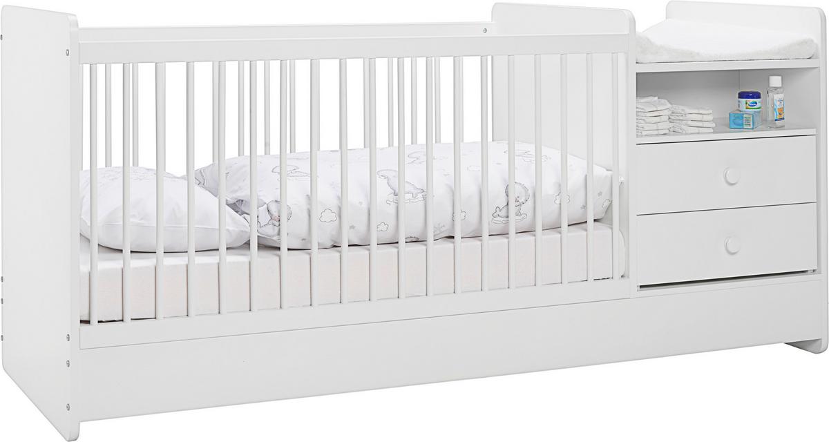 Gitterbett in Weiss ca. 70x140cm - Weiss, Modern, Holzwerkstoff (204,4/95/75cm) - Premium Living