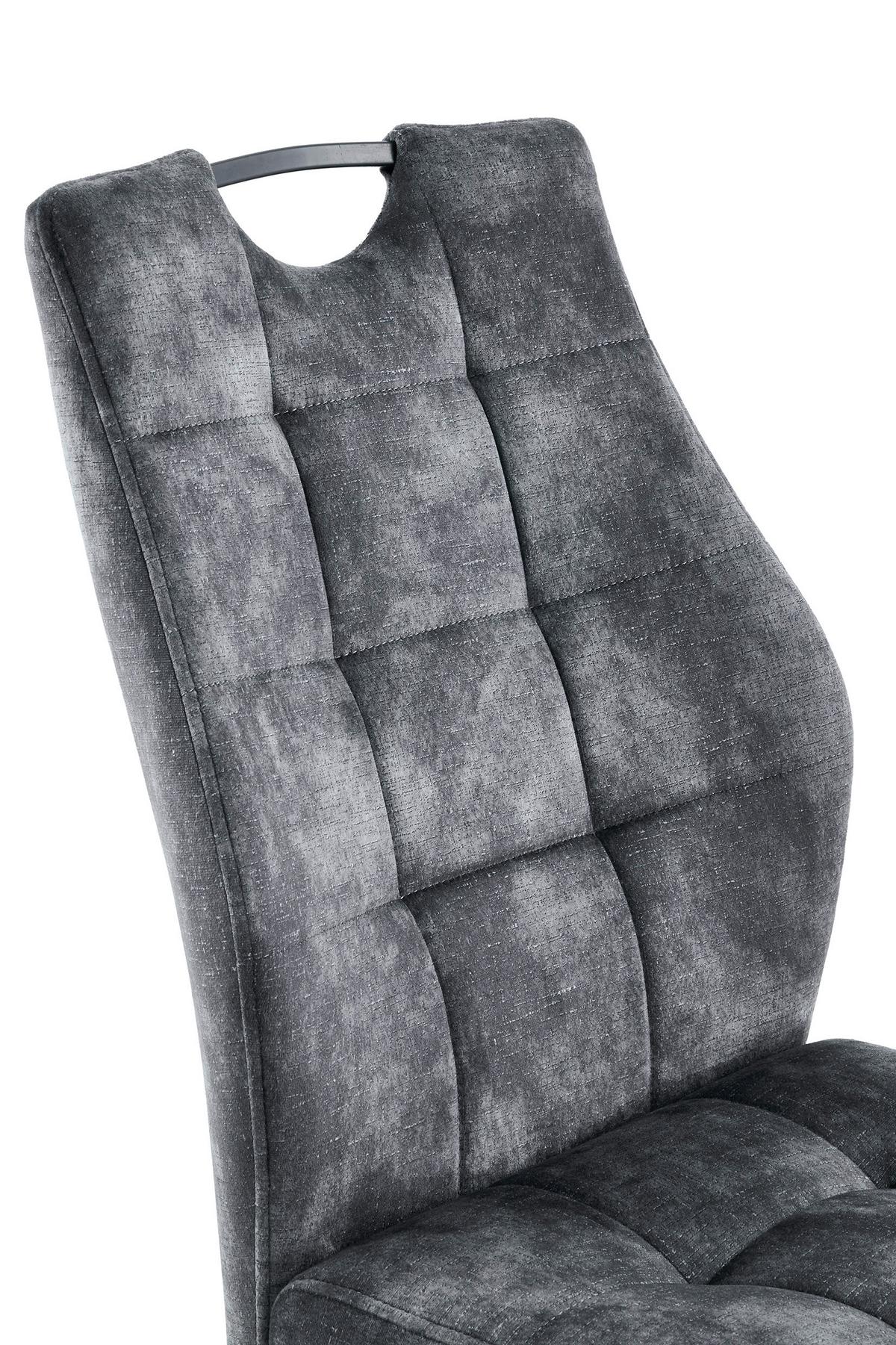 Stolica Emilia - crna/antracit, Konvencionalno, metal/tekstil (43/95/61cm) - Premium Living