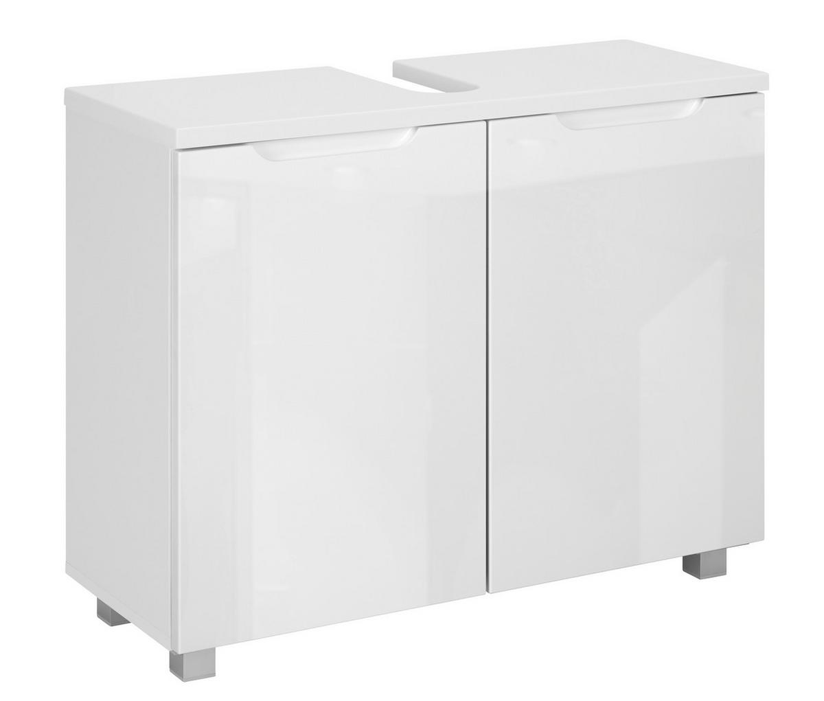 Element Ispod Umivaonika Roy Ii - bijela/srebrne boje, Moderno, drvni materijal/plastika (80/66/32cm) - Modern Living