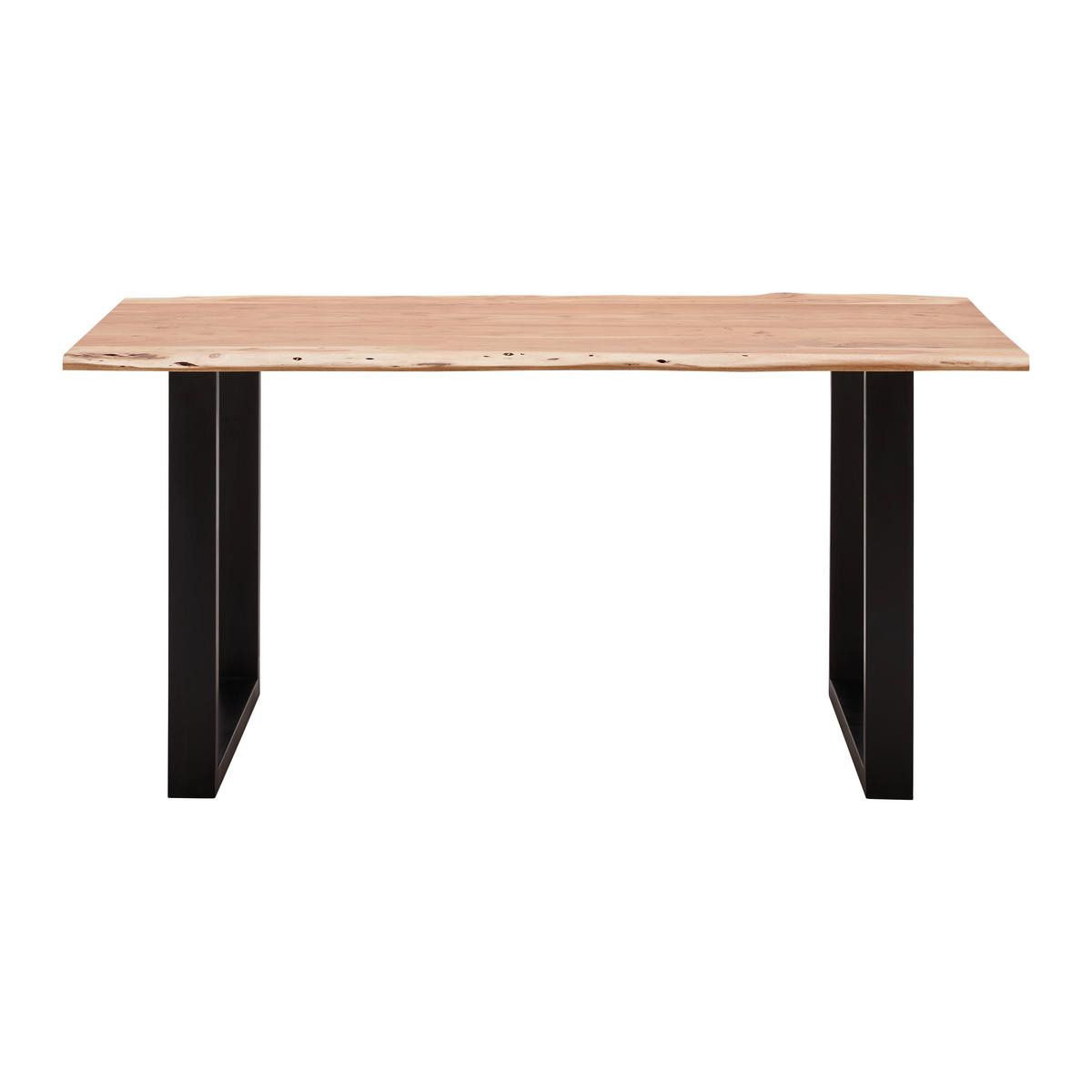 Étkezőasztal Malmo - akáciaszínű/fekete, Modern, fa/fém (160/85/76cm) - Bessagi Home