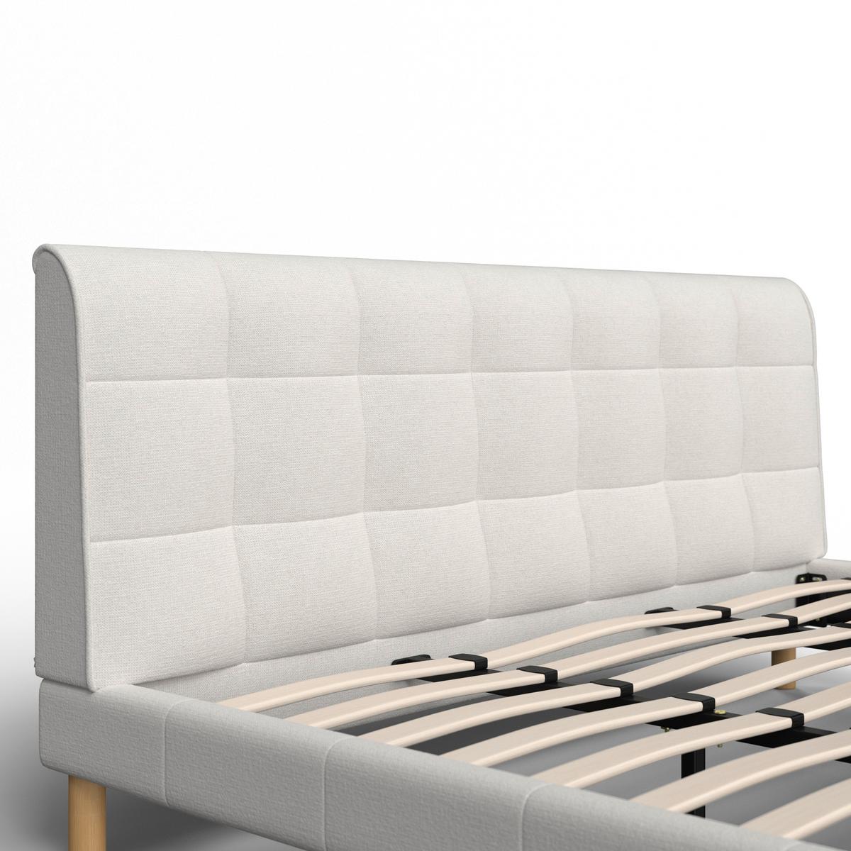 Oblazinjena Postelja Mara - naravne barve/bež, Moderno, kovina/tekstil (180/200cm) - Bessagi Home