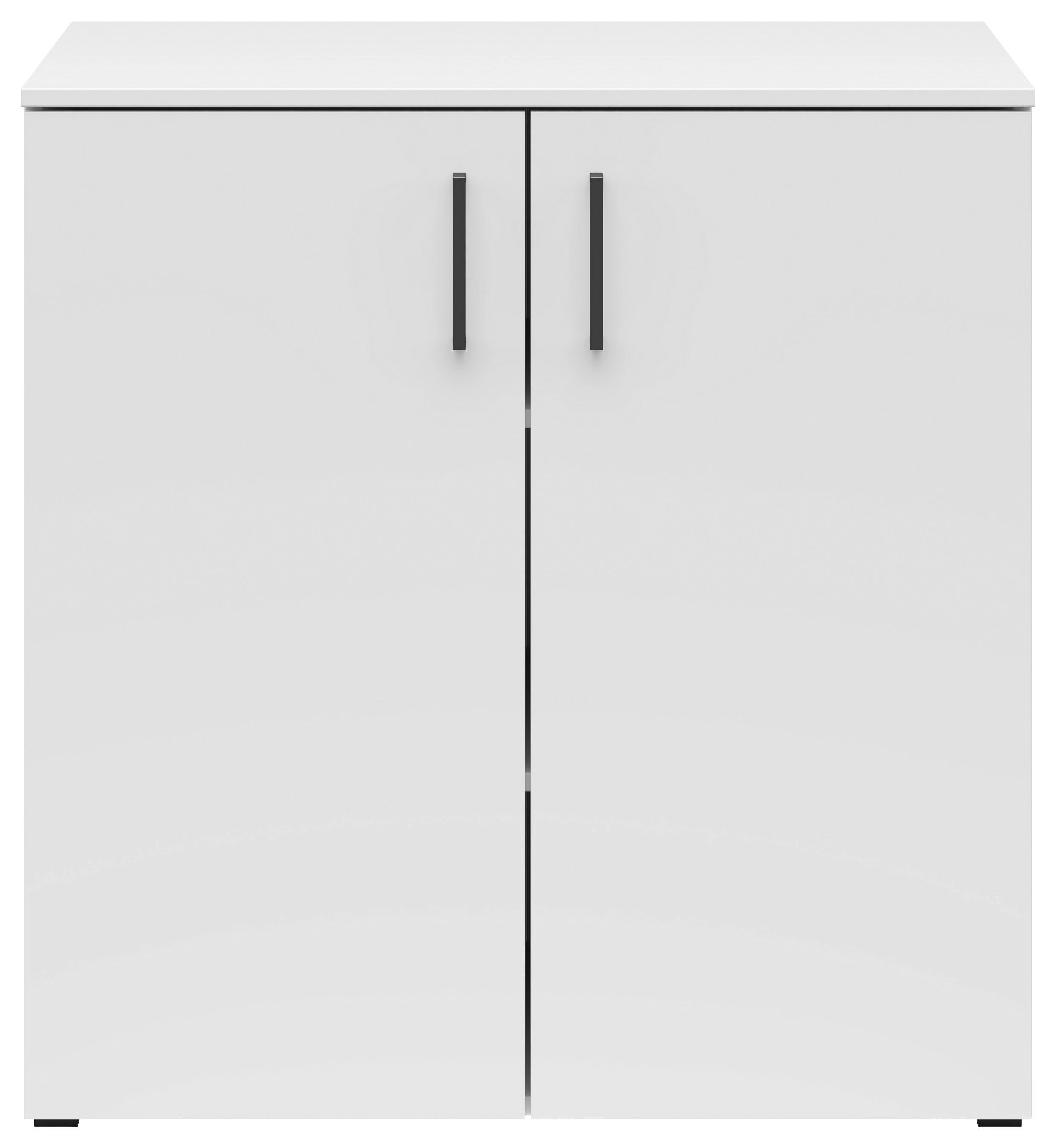 Kommode Multistauraum Weiß - Anthrazit/Schwarz, MODERN, Holzwerkstoff/Kunststoff (80/83/52cm) - Mömax