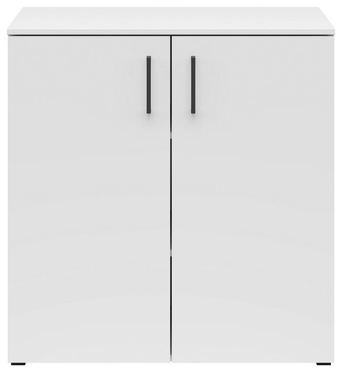 Kommode Multistauraum Weiß - Anthrazit/Schwarz, MODERN, Holzwerkstoff/Kunststoff (80/83/52cm) - Mömax