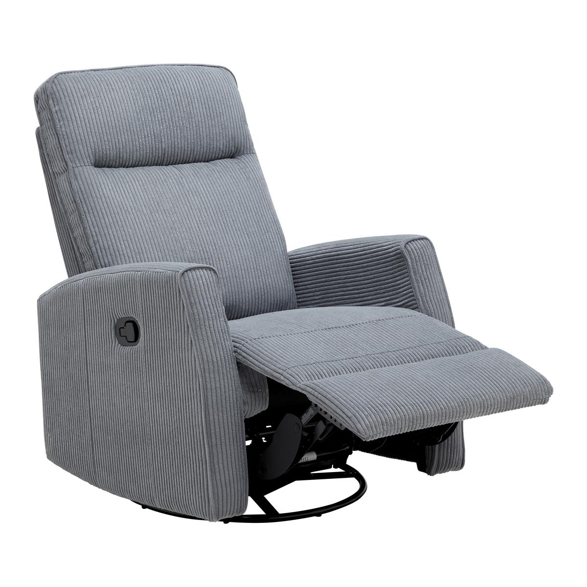 Relaxsessel Melinda Dunkelgrau Cord - Dunkelgrau/Schwarz, KONVENTIONELL, Holz/Kunststoff (76/103/96cm) - Mömax