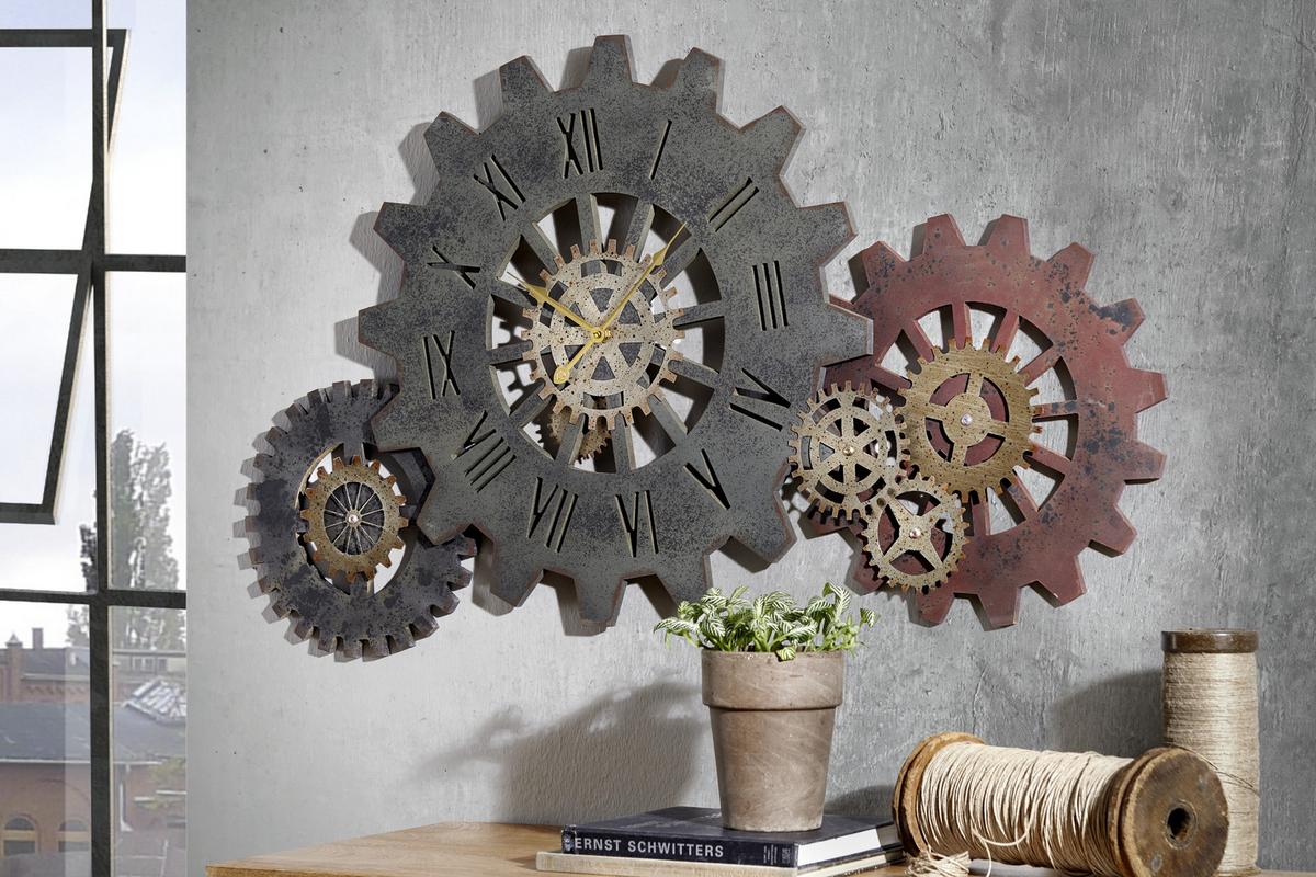 ZEGAR ŚCIENNY CB151244 - brązowy, Basics, metal/drewno (107/63cm) - Ambia Home