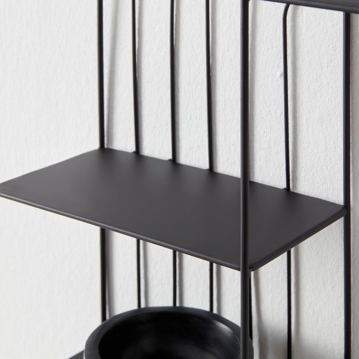 Etajeră de perete IVY - negru, Modern, metal (54/55/11cm) - Modern Living